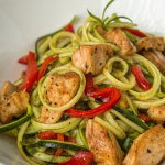 Garlic Chicken Zucchini Noodles Stir Fry Recipe