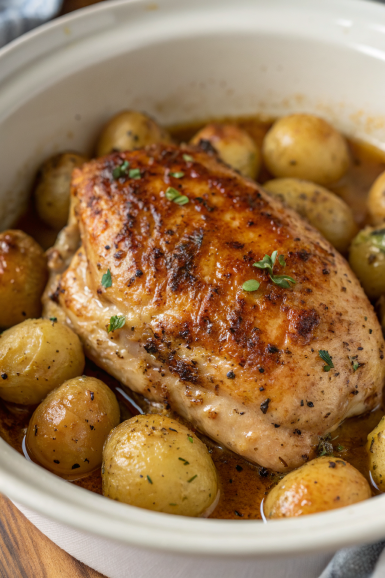 Garlic Parmesan Crockpot Chicken & Potatoes Recipe