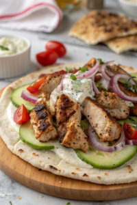 Greek Chicken Flatbread Recipe