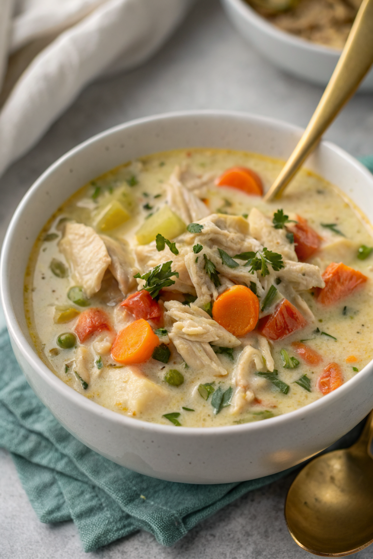 Healthy Chicken Pot Pie Soup Recipe