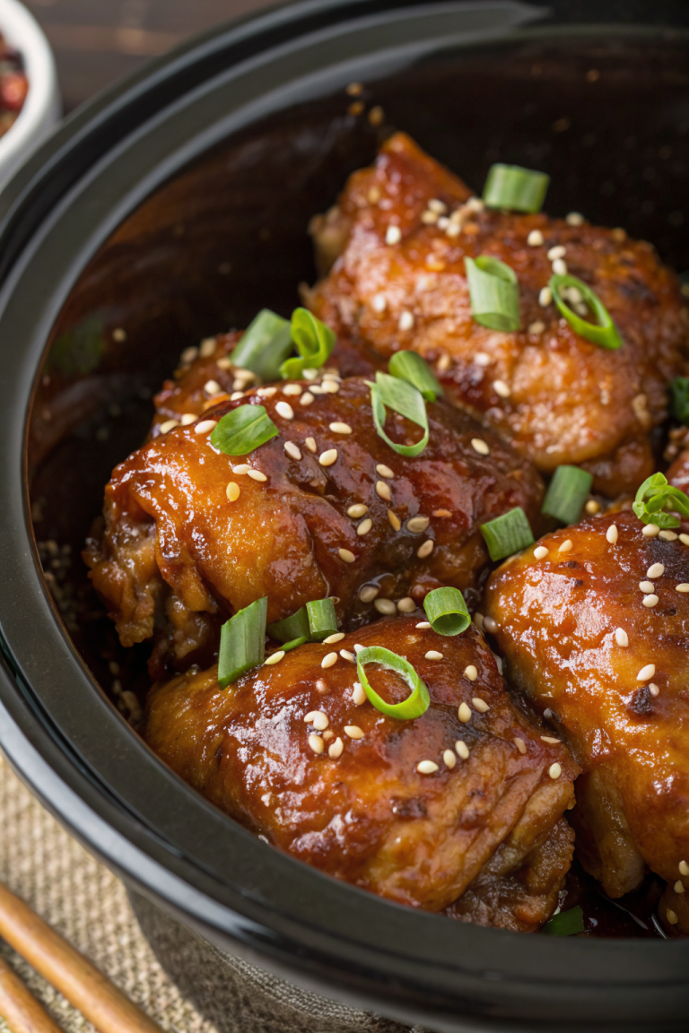 Honey Garlic Slow Cooker Chicken Thighs Recipe