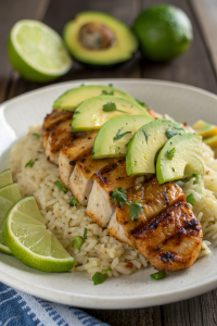 Honey Lime Chicken & Avocado Rice Bowl Recipe