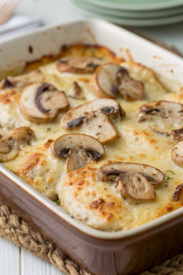 Keto Garlic Mushroom Chicken Casserole Recipe