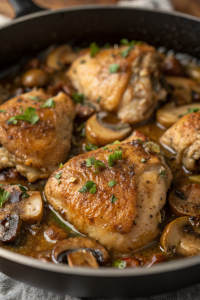 Low Carb Garlic Mushroom Chicken Thighs Recipe