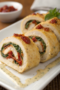Rolled-Up Chicken with Feta Spinach Sun-Dried Tomatoes
