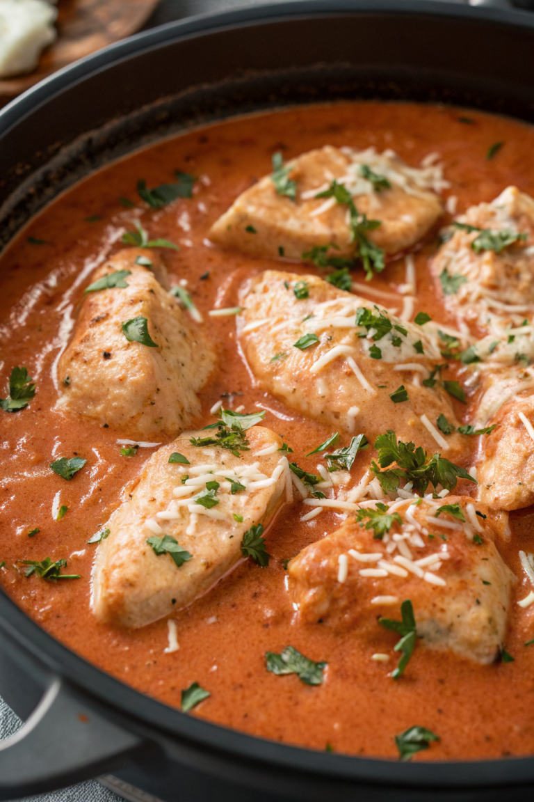 Slow Cooker Creamy Tomato Basil Chicken Recipe