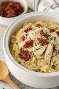 Slow Cooker Creamy Tuscan Chicken Orzo Recipe