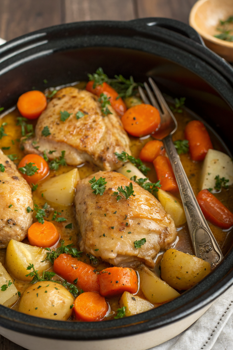 Slow Cooker Garlic Butter Chicken and Veggies