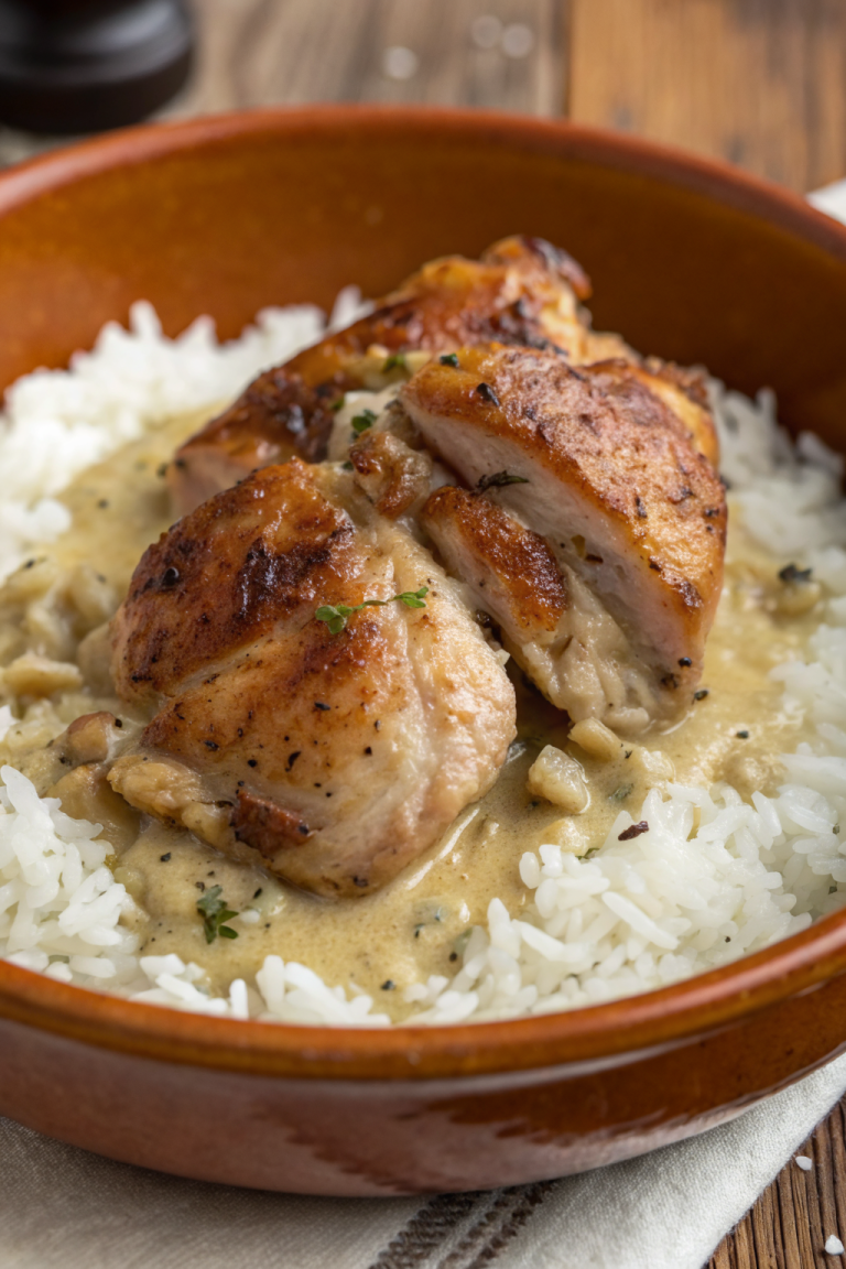 Smothered Chicken and Rice Recipe
