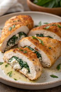 Tasty Chicken Breast with Feta and Spinach