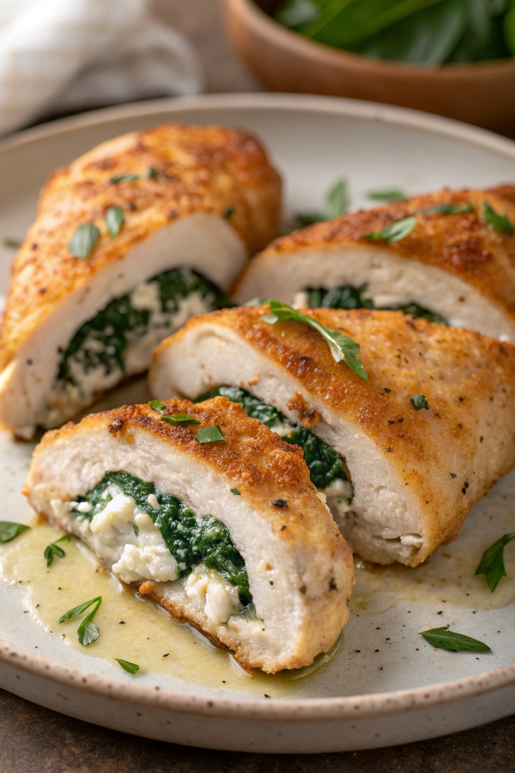 Tasty Chicken Breast with Feta and Spinach