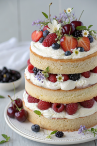 Berries and Cream Cake Recipe