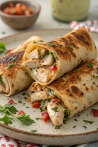 Cheesy Garlic Chicken Wraps Recipe