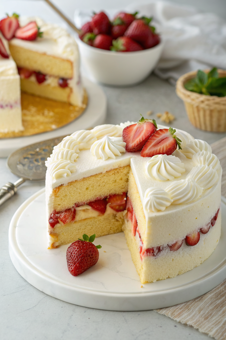 Japanese Strawberry Sponge Cake Recipe