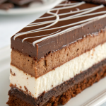 Layered Chocolate Cheesecake with Oreo Crust