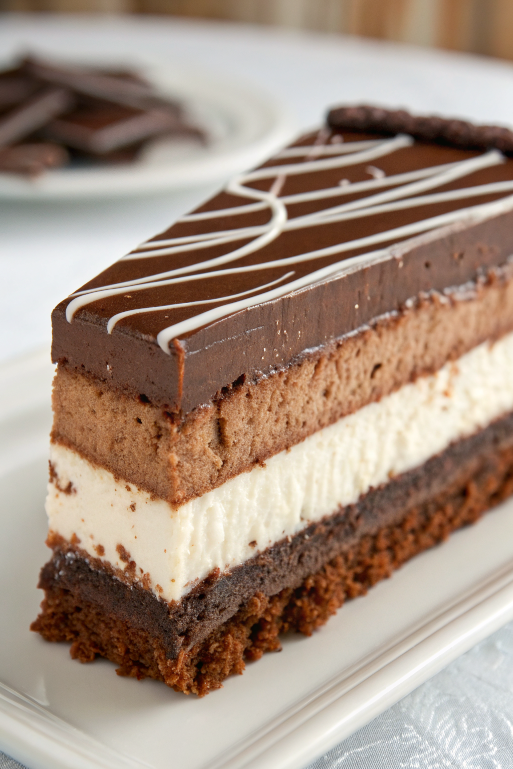 Layered Chocolate Cheesecake with Oreo Crust