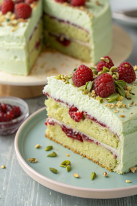 Pistachio Raspberry Cake Recipe