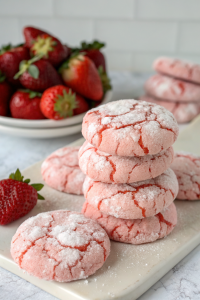 Strawberry Crinkle Cake Mix Cookies Recipe