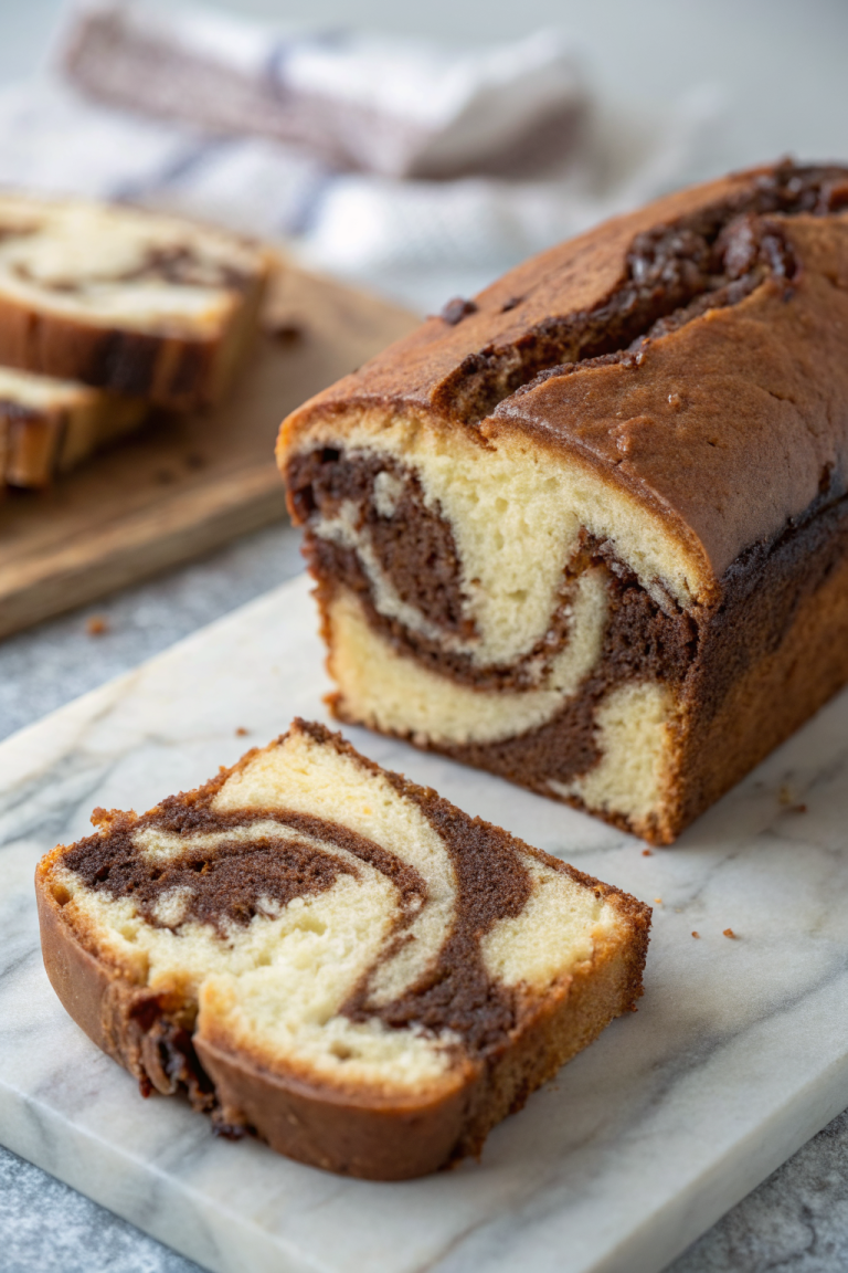Vanilla and Chocolate Marble Loaf Cake Recipe