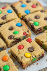 Chewy M&M Cookie Bars Recipe