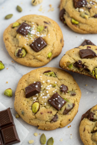 Dark Chocolate Chunk Pistachio Cookies Recipe
