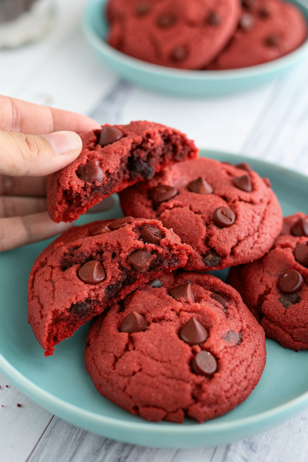 Nutella Stuffed Red Velvet Cookies Recipe