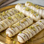 Pistachio Cigar Cookies with White Chocolate