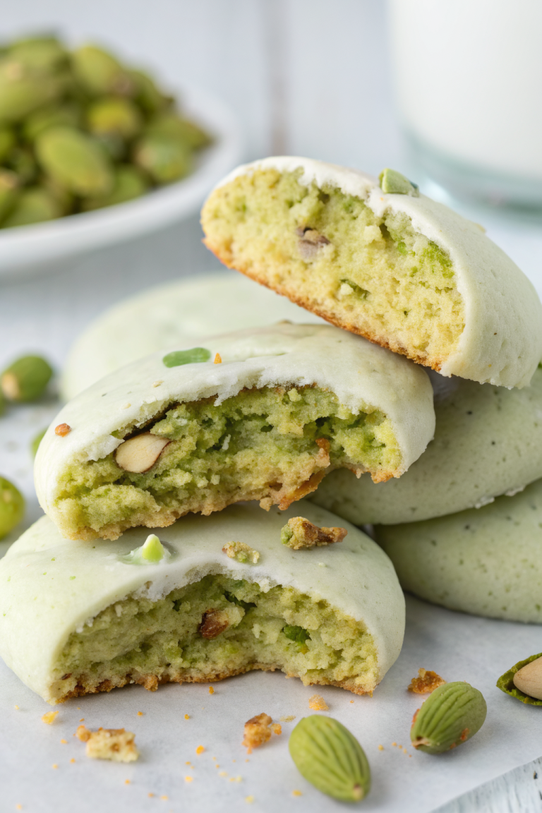 Pistachio Cookies with Icing