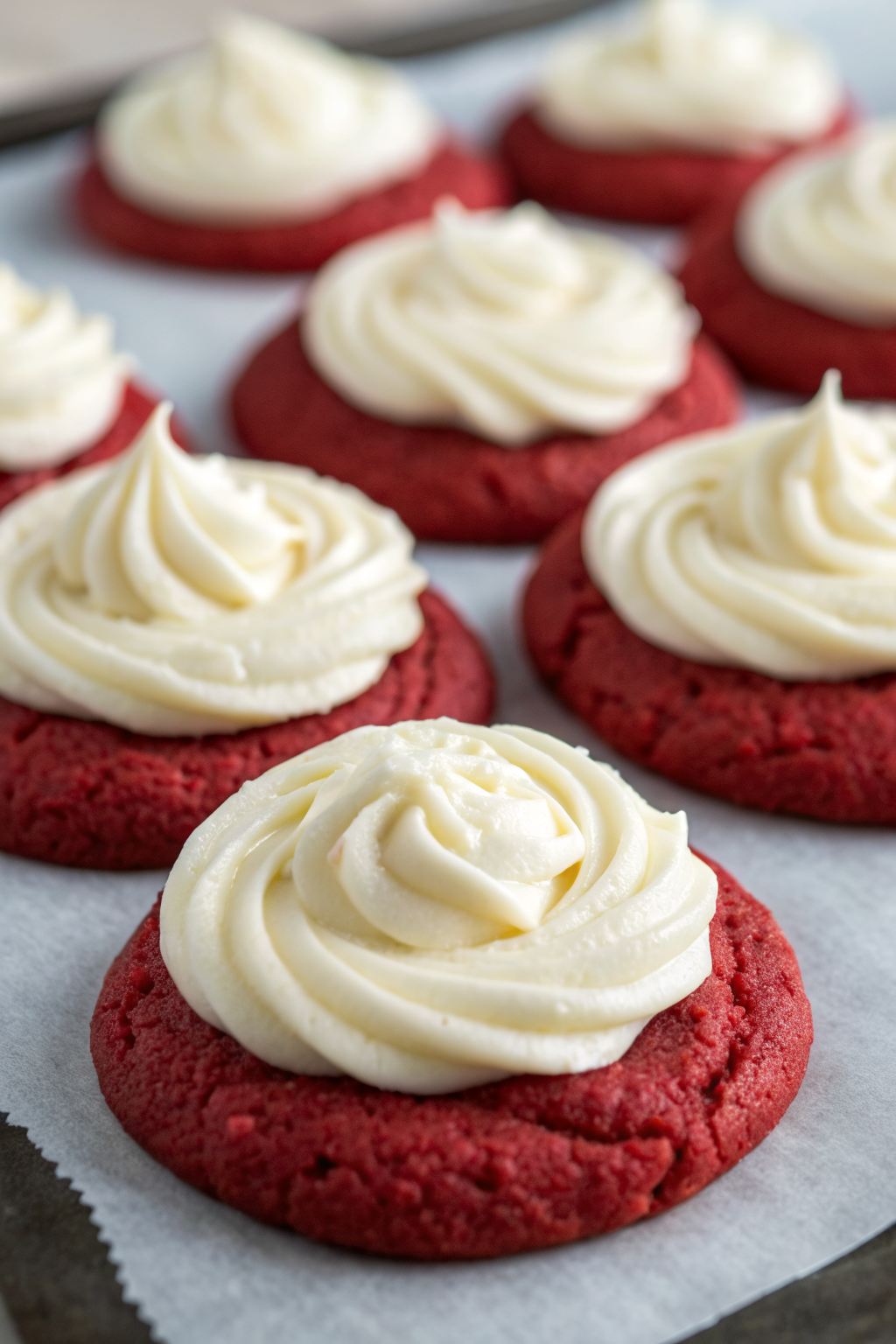 Red Velvet Cookies with Cream Cheese Frosting
