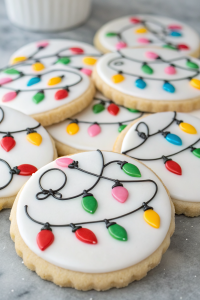 Christmas Lights Royal Icing Sugar Cookies Recipe