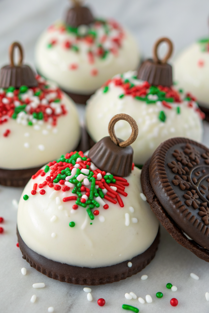 Oreo Cookie Christmas Ornaments with Candy Melts