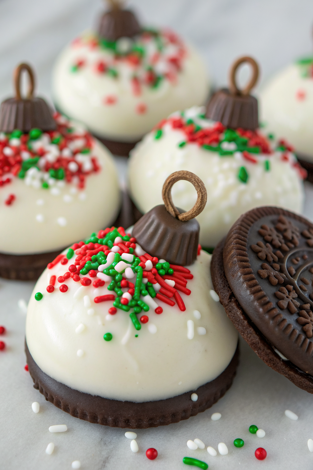 Oreo Cookie Christmas Ornaments with Candy Melts