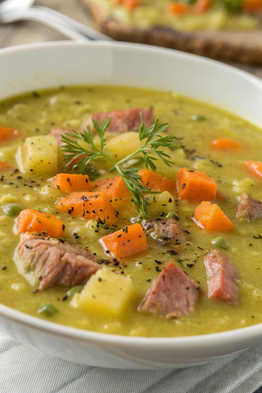 Split Pea Soup with Ham Bone